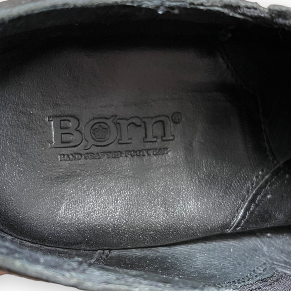 Born Black Leather Studded Western Ankle Boots Women's Size 8.5 - Picture 10 of 10